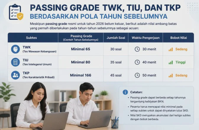 Passing Grade TWK, TIU, dan TKP Berdasarkan Pola