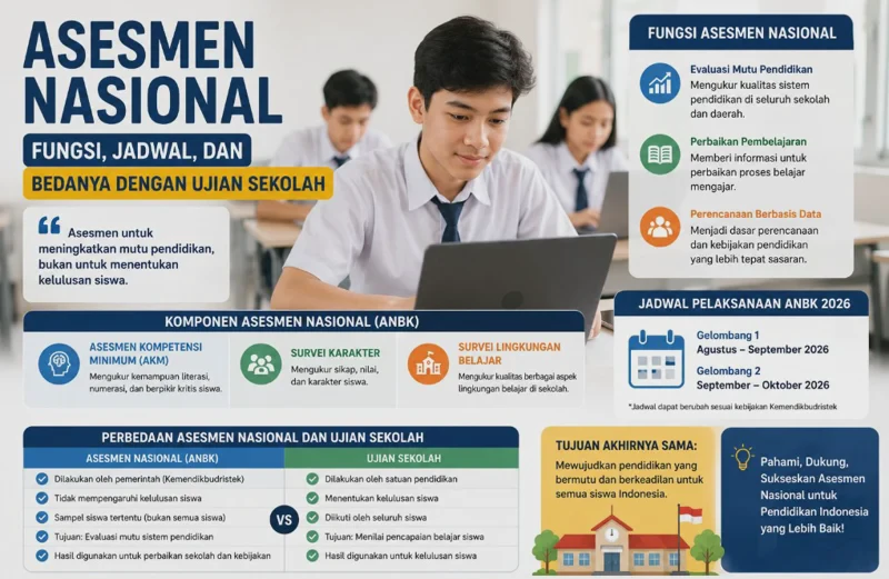 Asesmen Nasional: Fungsi, Jadwal, dan Bedanya dengan Ujian Sekolah
