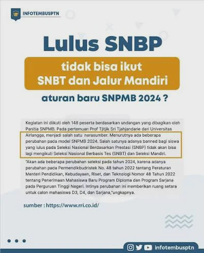 Aturan Peserta Lulus SNBP Tidak Bisa Ikut SNBT, Ini Penjelasannya