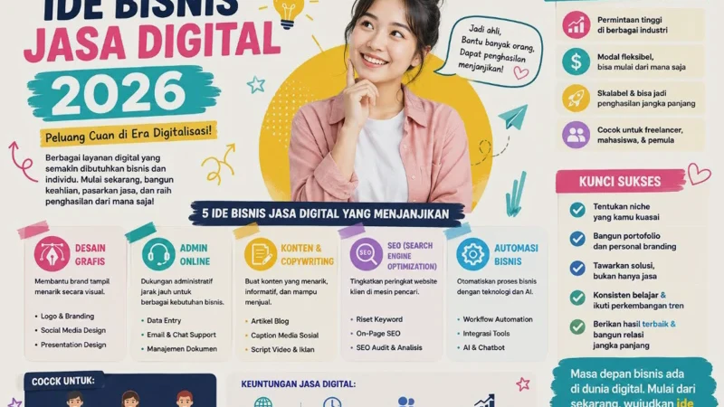 Ide Bisnis Jasa Digital 2026: Desain, Admin Online, Konten, SEO, dan Automasi