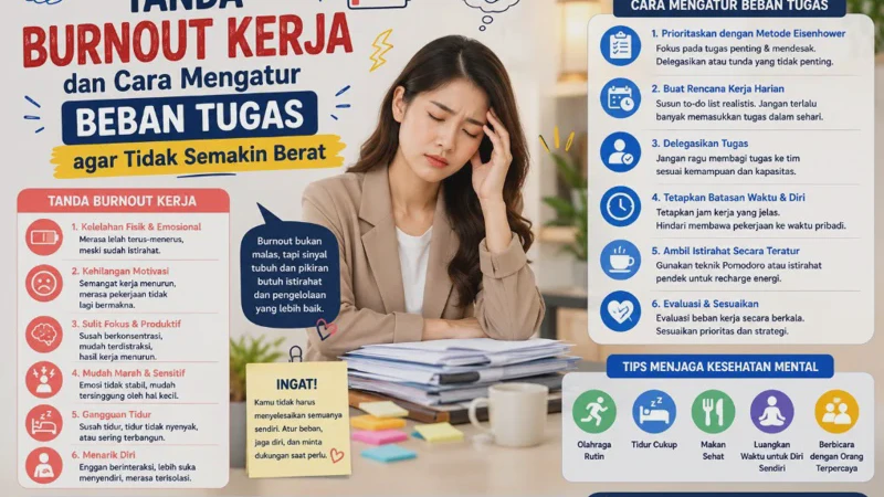 Tanda Burnout Kerja dan Cara Mengatur Beban Tugas agar Tidak Semakin Berat