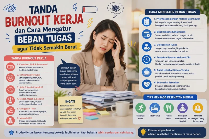 Tanda Burnout Kerja dan Cara Mengatur Beban Tugas agar Tidak Semakin Berat