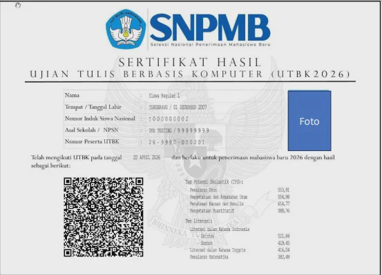 Cara Download Sertifikat UTBK-SNBT 2026 Lewat Portal Resmi