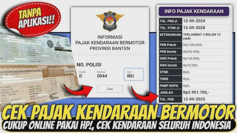 Cara Cek Pajak Kendaraan Bermotor Online via HP Seluruh Indonesia