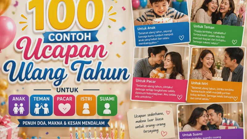 100 Contoh Ucapan Ulang Tahun untuk Anak, Teman, Pacar, Istri dan Suami