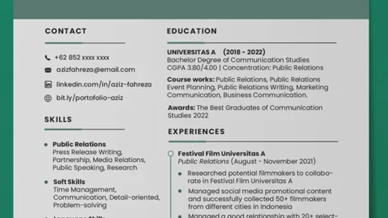 Contoh CV Fresh Graduate Tanpa Pengalaman yang Tetap Menarik untuk HRD