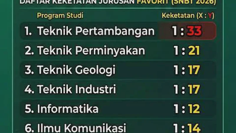 Daftar Jurusan Terketat UPN Jogja di UTBK SNBT 2026 dan Jadwal Jalur Mandiri Terbaru