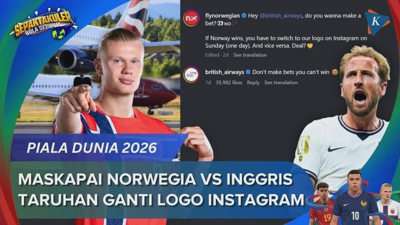 Gara-gara Kalah Taruhan Maskapai Norwegian Ganti Logo Jadi British Airways di IG Terungkap