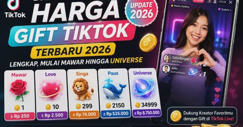 Daftar Harga Gift TikTok Terbaru 2026 Lengkap, Mulai Mawar hingga Universe