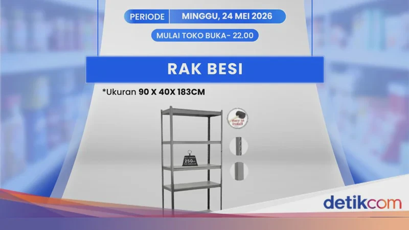 Harga Rak Besi Transmart Full Day Sale Turun Drastis, Cek Diskon Gede Hari Ini