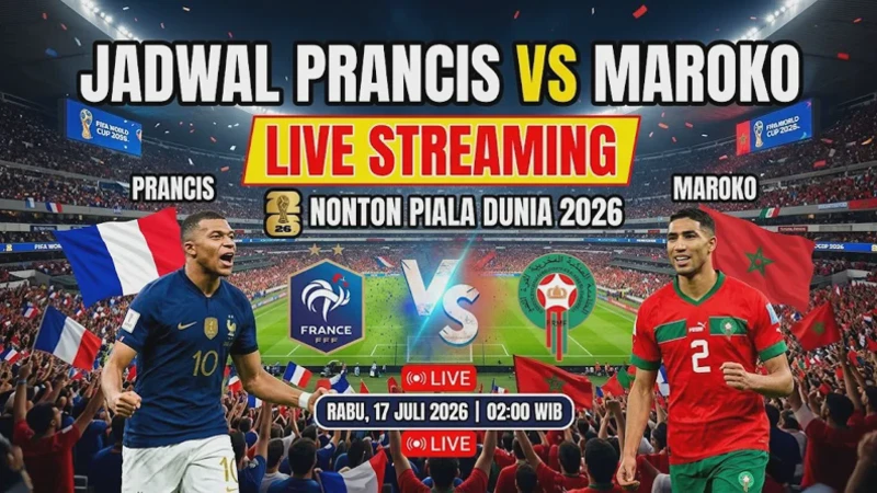 Jadwal Prancis vs Maroko Link Live Streaming Piala Dunia 2026