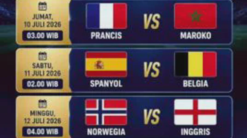 Jadwal Semifinal Piala Dunia 2026: Libur Besok, Cek Tanggal Mainnya di Sini
