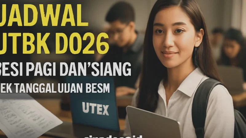 Jadwal UTBK 2026 Sesi Pagi dan Siang, Cek Tanggal Ujian Resmi