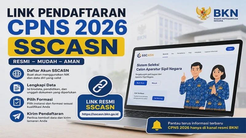 Link Pendaftaran CPNS 2026 SSCASN: Terbaru, Lengkap dengan Cara Registrasi Akun