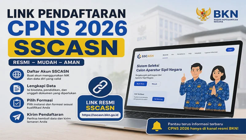 Link Pendaftaran CPNS 2026 SSCASN: Terbaru, Lengkap dengan Cara Registrasi Akun