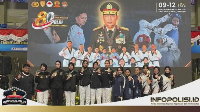 Luar Biasa! Polwan Polda Riau Borong 7 Medali di Kejurnas Taekwondo Kapolri Cup 2026