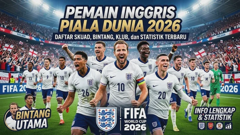 Pemain Inggris Piala Dunia 2026: Daftar Skuad Resmi, Bintang & Statistik