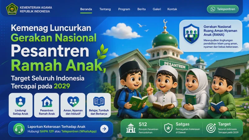 Pesantren Ini Resmi Jadi Percontohan Ruang Aman Anak Nasional Terbaru 2026