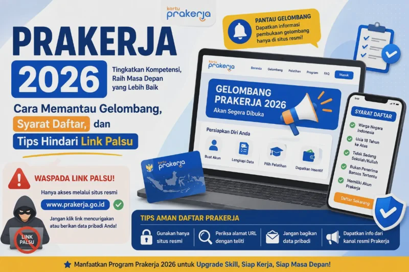 Prakerja 2026: Cara Memantau Gelombang, Syarat Daftar, dan Tips Hindari Link Palsu