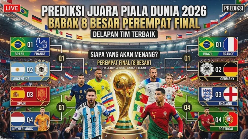 Prediksi Juara Piala Dunia 2026 Babak 8 Besar Perempat Final