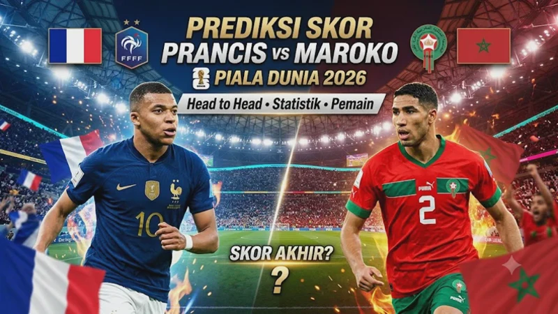 Prediksi Skor Prancis vs Maroko Piala Dunia 2026: Head to Head, Statistik, Pemain