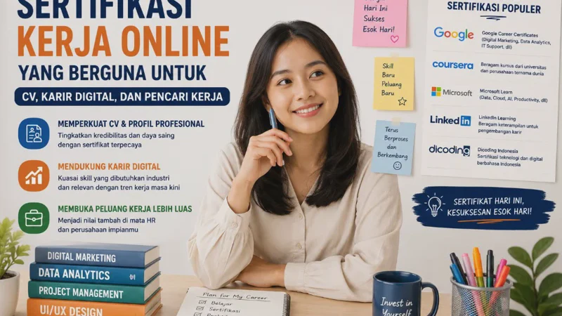 Sertifikasi Kerja Online yang Berguna untuk CV, Karir Digital, dan Pencari Kerja