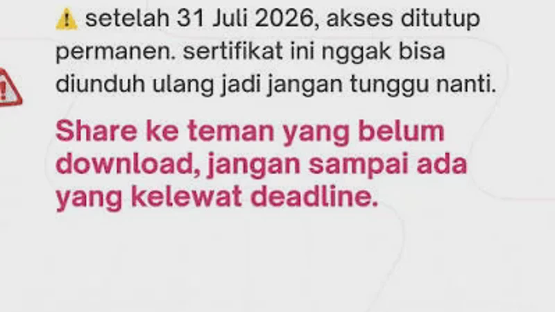 Sertifikat UTBK 2026 Masih Bisa Diunduh Sampai Kapan? Cek Batas Akhirnya