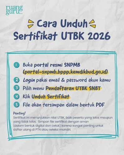Sertifikat UTBK 2026 Tidak Bisa Diunduh? Ini Solusi yang Bisa Dicoba