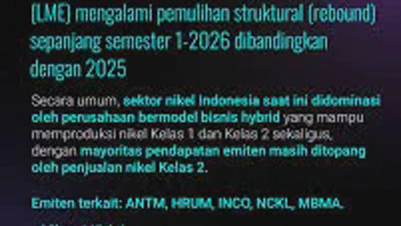 Simak Daftar Insentif Penting demi Genjot Industri Nikel dan Ekosistem Baterai EV 2026