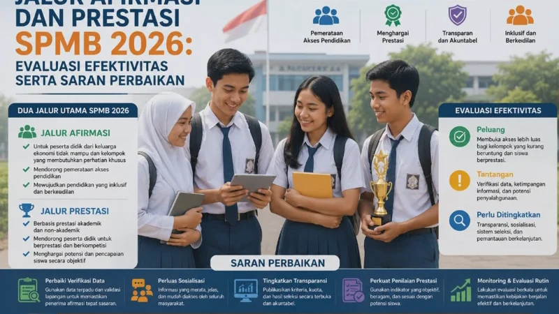 Jalur Afirmasi dan Prestasi SPMB 2026: Evaluasi Efektivitas serta Saran Perbaikan