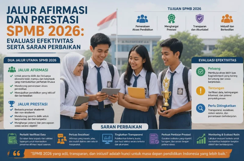 Jalur Afirmasi dan Prestasi SPMB 2026: Evaluasi Efektivitas serta Saran Perbaikan