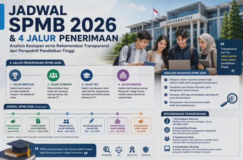 Jadwal SPMB 2026 dan 4 Jalur Penerimaan: Analisis Kesiapan serta Rekomendasi Transparansi dari Perspektif Pendidikan Tinggi