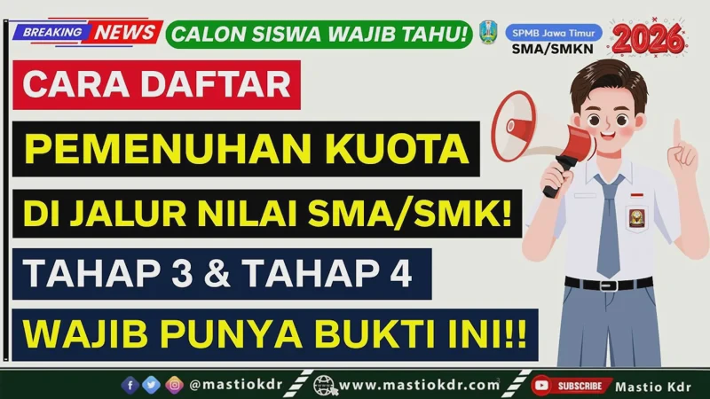 SPMB 2026 Kuota Kosong: Cara Daftar Pemenuhan Kuota Sekolah