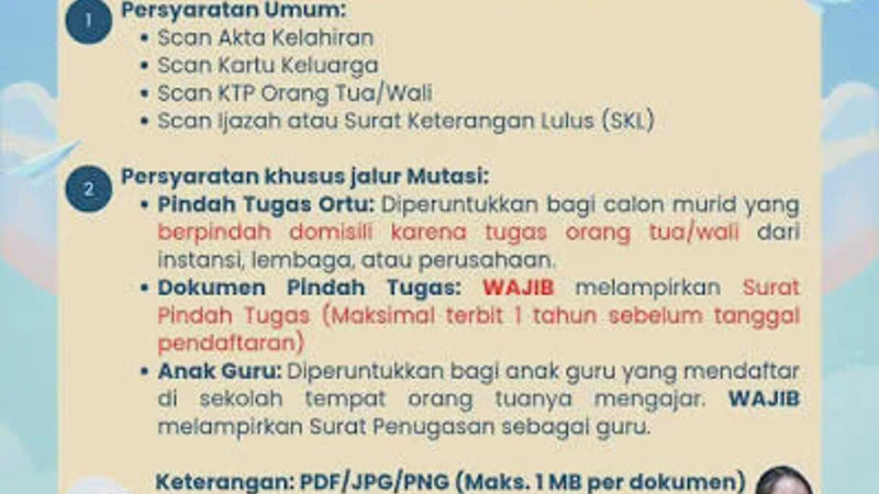SPMB Jalur Mutasi 2026: Syarat Surat Tugas Orang Tua dan Daftar Ulang