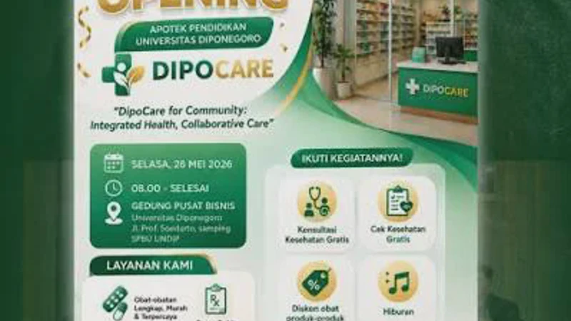 Undip Resmi Buka Apotek Pendidikan Kini Masyarakat Umum Bisa Berobat Sambil Cek Kesehatan Termurah 2026