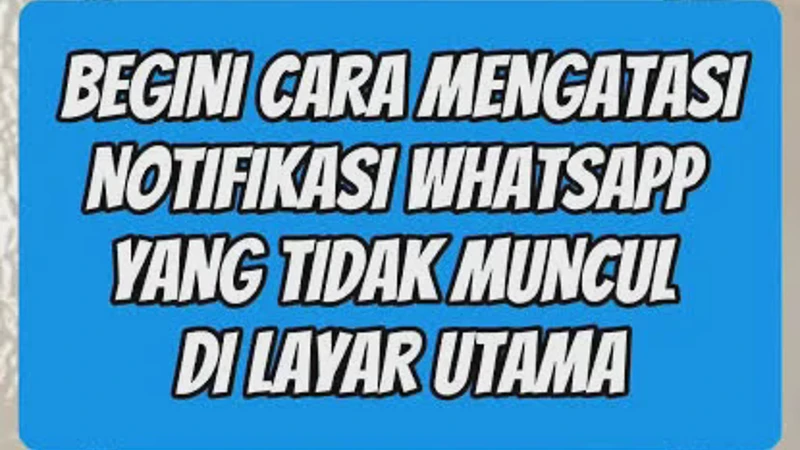 Cara Mengatasi WhatsApp Tidak Ada Notifikasi Masuk di HP Android/iOS